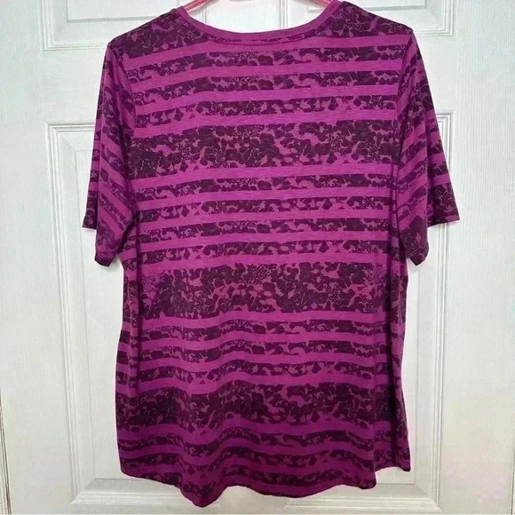 T-Shirt  Purple & Black Striped Size 1X - Picture 7 of 16